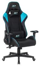 Изображение товара Кресло игровое A4TECH X7 GG-1100, текстиль/экокожа, до 120кг, регулируемые 2D подлокотники, черный/голубой Изображение товара Кресло игровое A4TECH X7 GG-1100, текстиль/экокожа, до 120кг, регулируемые 2D подлокотники, черный/голубой