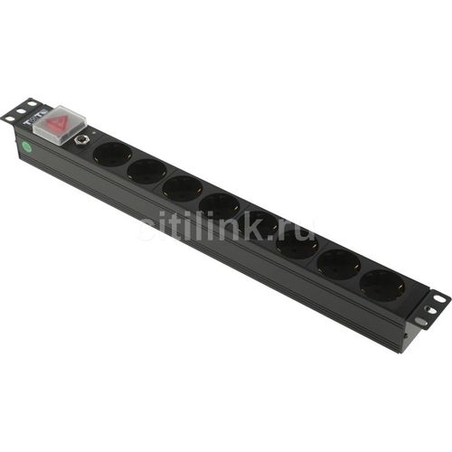 Блок распределения питания LanMaster TWT-PDU19-10A8P, горизонт.размещ., SchukoХ8, Тип вход. тока 10A