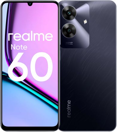 Смартфон REALME Note 60 4/128Gb, 6.74", IPS, 90Гц, 5000мAч, 2 nano SIM, полночный черный
