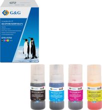 Чернила G&G GG-GT51BK/52CMY-45ml*4 GT51/52, для HP, 45мл, голубой ...