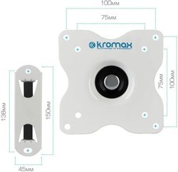 Кронштейн для телевизора Kromax DIX-15W, 15-28", настенный, поворот и наклон, белый