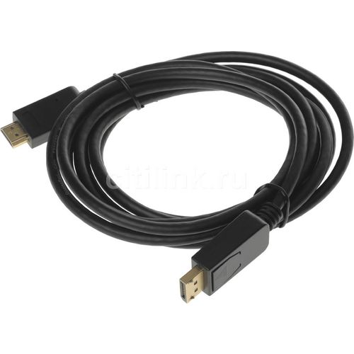 Кабель-переходник аудио-видео 1.2v, DisplayPort (m) — HDMI (m), 3м, черный