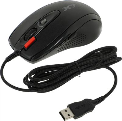 Мышь A4TECH XL-750BK, игровая, лазерная, проводная, USB, черный [xl-750bk usb]