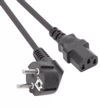 Изображение товара Кабель питания PREMIER 5-280,  IEC C13 (прямой) -  Евровилка (угловой),  круглое,  1м,  Bulk,  черный [5-280(0.5) 1.0]