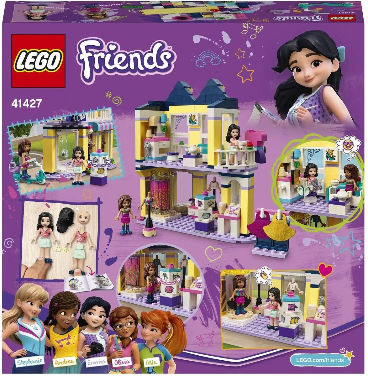 Характеристики Конструктор Lego Friends Модный бутик Эммы, 41427 (1583892)  смотреть в СИТИЛИНК