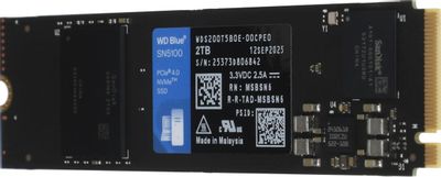 SSD накопитель WD Blue SN5100 2ТБ, M.2 2280, PCIe 4.0 x4, NVMe, M