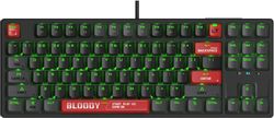 Клавиатура A4TECH Bloody AT87, проводная, оптомеханическая, черный/красный