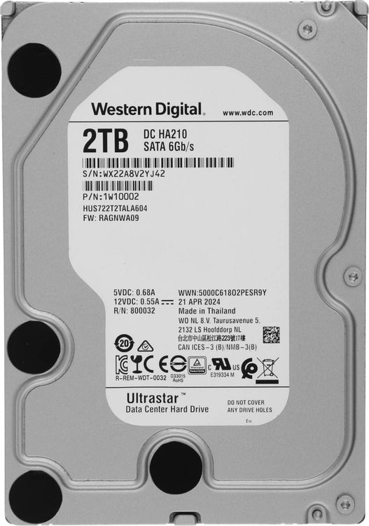 2ТБ Жесткий диск WD Ultrastar DC HA210 HUS722T2TALA604, SATA III