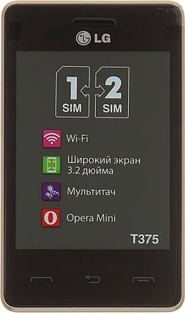 Сотовый телефон LG T375, черный/белый
