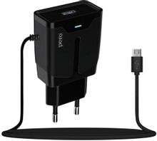 Изображение товара Сетевое зарядное устройство PERO TC04 USB-A microUSB 10.5Вт черное