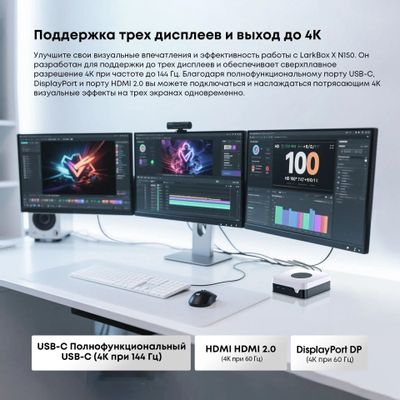 Неттоп CHUWI LarkBox X Intel N150, LPDDR5 12ГБ, 512ГБ(SSD