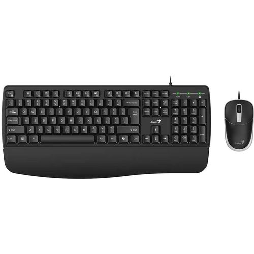 Комплект (клавиатура+мышь) Genius KM-123, USB, проводной, черный [31330013402]
