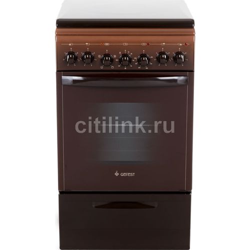 Электрическая плита GEFEST ЭП Н Д 5140-02 0038, эмаль, металлическая крышка, коричневый