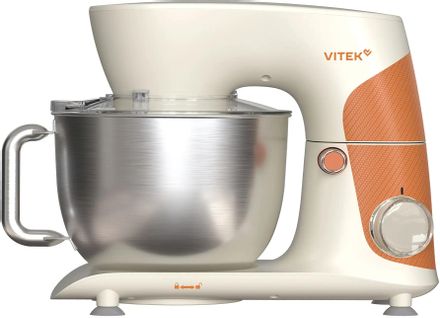 Миксер планетарный Vitek VT-PM0331, 1800Вт, кремовый/оранжевый
