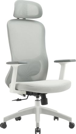 Кресло Cactus Cs-Gmc515-Gy, сетка/ткань, до 100кг, фиксированные подлокотники, серый