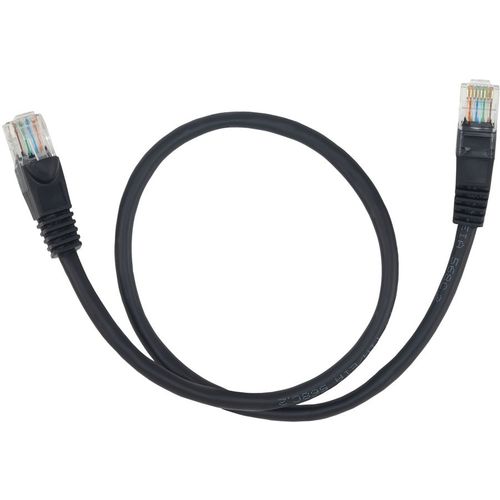 Патч-корд Buro литой (molded), UTP, кат.5E, 0.5м, 4 пары, 26AWG, алюминий омедненный, многожильный, черный