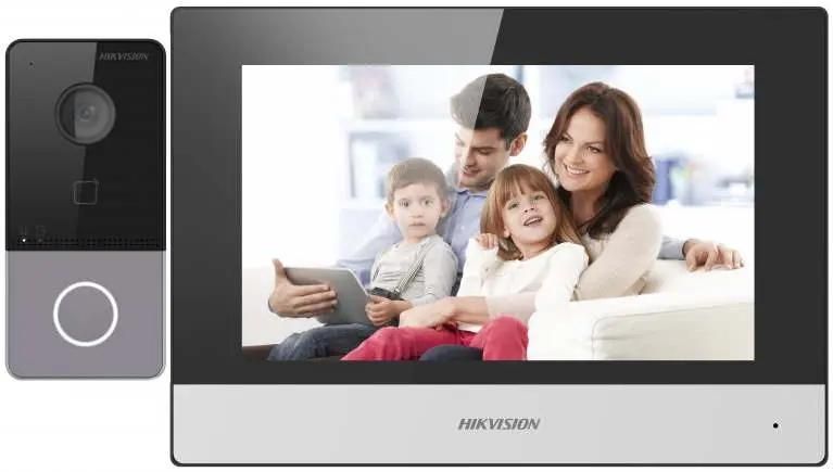 Комплект домофона Hikvision DS-KIS603-P(C), серебристый – купить в Ситилинк  | 1387110