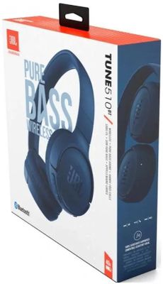Наушники JBL Tune 510BT, Bluetooth, накладные, синий [jblt510btblu ...