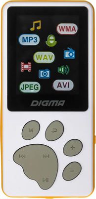 MP3 плеер Digma S3 flash 4ГБ белый/оранжевый – купить в Ситилинк | 386648