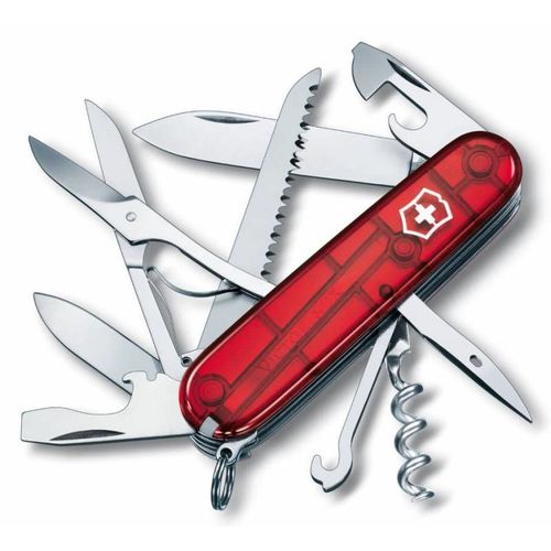 Складной нож Victorinox Huntsman, функций: 15, 91мм, красный полупрозрачный, коробка картонная [1.3713.t]