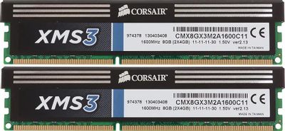 Оперативная память Corsair XMS3 CMX8GX3M2A1600C11 DDR3 -  2x 4ГБ 1600МГц, DIMM,  Ret