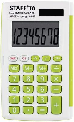 Калькулятор STAFF STF-620,  8-разрядный, белый