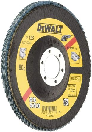Лепестковый шлифкруг DeWALT DT3267-QZ,  125мм,  22.2мм, по металлу