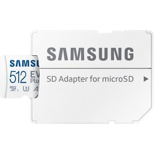 Карта памяти microSDXC UHS-I Samsung EVO Plus 512 ГБ, 160 МБ/с, Class 10, MB-MC512SA, 1 шт., переходник SD