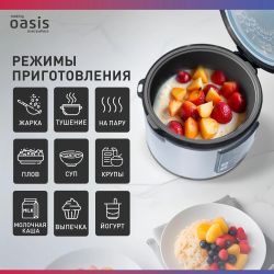 Мультиварка OASIS MC-12P, черный/серебристый