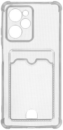 Чехол (клип-кейс) ZIBELINO Silicone Card Holder, для Xiaomi Poco X5 Pro, прозрачный [zsch-xia-x5-pro-cam-trn]