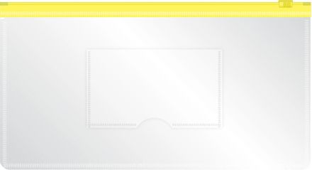 Папка на молнии Бюрократ -BPM6AYEL, A6, полипропилен, 0.15мм, карман для визиток, желтый