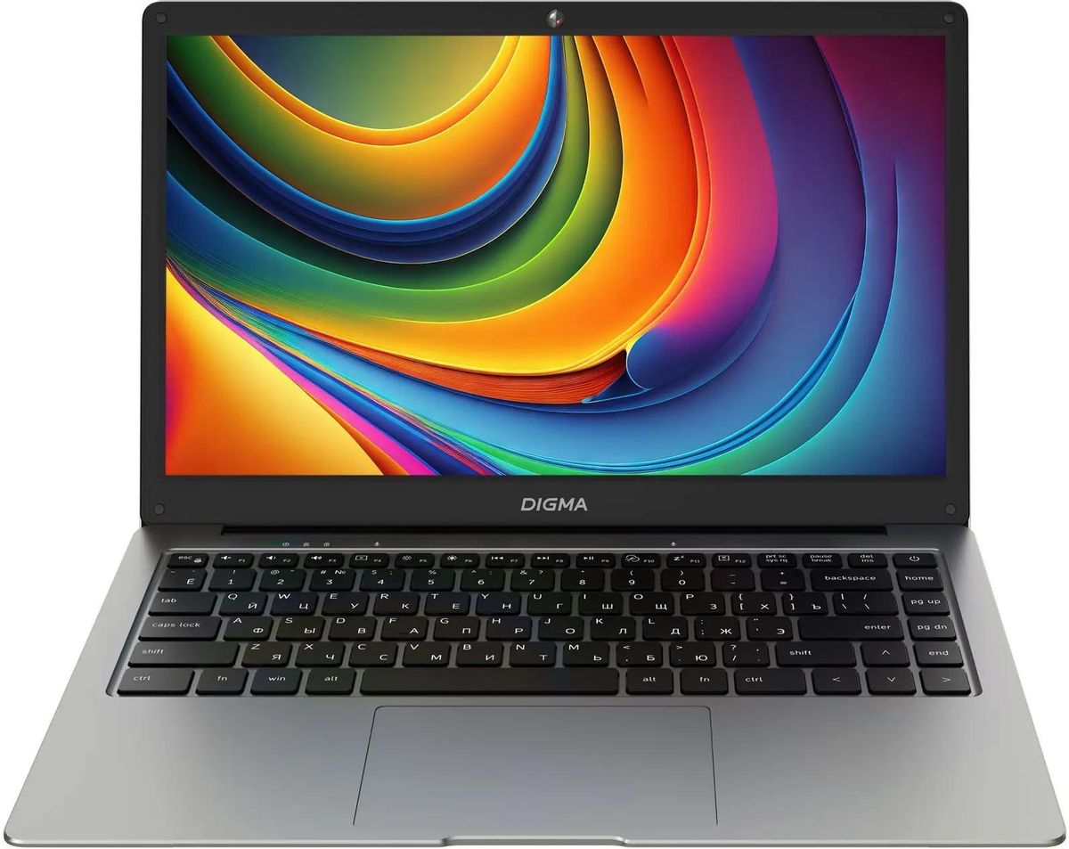 Ноутбук Digma EVE C4800 DN14CN-8CXW01, 14", IPS, Intel Celeron N4020, 2-ядерный, 8ГБ DDR4, 256ГБ SSD,  Intel UHD Graphics  600, темно-серый