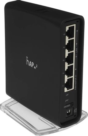 Wi-Fi роутер MIKROTIK hAP ac2,  Wi-Fi 5,  AC1200,  2.4/5ГГц, 5 LAN,  1xUSB, черный [rbd52g-5hacd2hnd-tc]