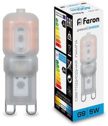 Упаковка ламп LED FERON G9, капсульная, 5Вт, 10 шт.