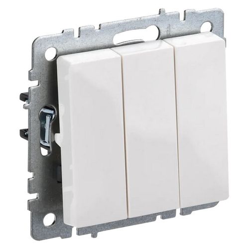Выключатель IEK Brite ВС10-3-0-БрБ, 3-клавишный, установка скрытая, IP20, белый [br-v30-0-10-k01]