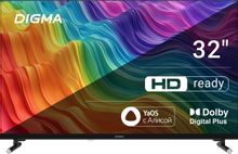 32" Телевизор Digma DM-LED32SBB32, HD, черный, СМАРТ ТВ, YaOS