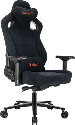 Кресло игровое A4TECH Bloody GC-660, искусственная замша, до 150кг, механизм со смещенной осью, регулируемые 4D подлокотники, черный