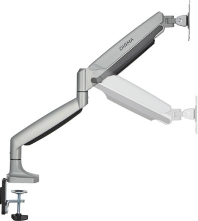 Кронштейн для мониторов ЖК Digma D-MM301, до 45", до 15кг, крепление к столешнице, поворот и наклон, серый