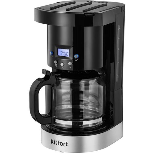 Кофеварка KitFort КТ-7630, капельная, черный /нержавеющая сталь