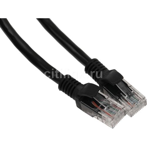 Патч-корд CABLEXPERT PP6U-0.25M/BK литой (molded), UTP, кат.6, 0.25м, 4 пары, 24AWG, алюминий омедненный, многожильный, черный