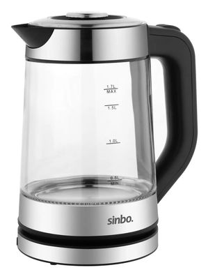 Чайник электрический Sinbo SK 8009, 1500Вт, черный и серебристый ...