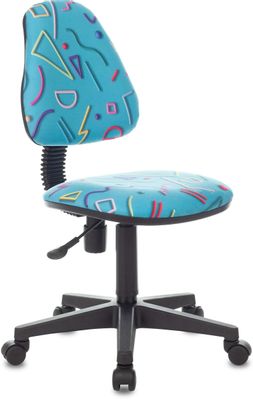 Кресло детское Бюрократ KD-4, на колесиках, ткань, голубой [kd-4/stick-blue]