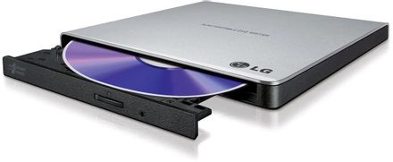 Оптический привод DVD-RW LG GP57ES40, внешний, USB, серебристый, Ret