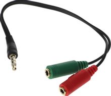 Изображение товара Кабель Premier PCH-232 2xJack 3.5 (f) - Jack 3.5 (m) позолоченный 0.3м черный