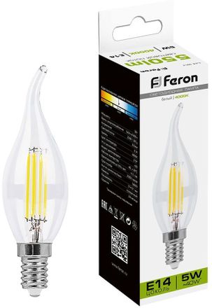 Лампа LED FERON E14,  свеча на ветру, 5Вт, LB-59, одна шт. [25576]