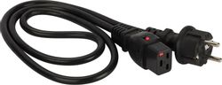 Шнур питания Lanmaster (LAN-PP19L/SH-0.5-BK) C19-Schuko проводник.:3x1.5мм2 0.5м 220В 16А черный