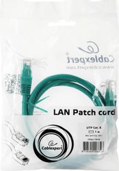 Патч-корд CABLEXPERT PP6U-1M/G литой (molded), UTP, кат.6, 1м, зеленый