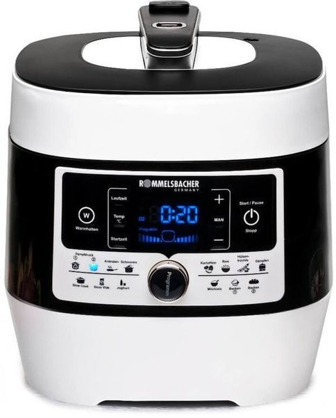 Мультиварка-скороварка ROMMELSBACHER MD 1000, 1000Вт, черный/белый