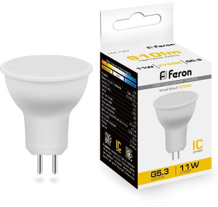 Лампа LED FERON G5.3, рефлектор, 11Вт, 38137, одна шт.