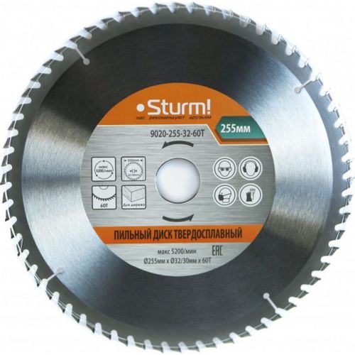 Пильный диск STURM! 9020-255-32-60T, по дереву, 255мм, 32мм